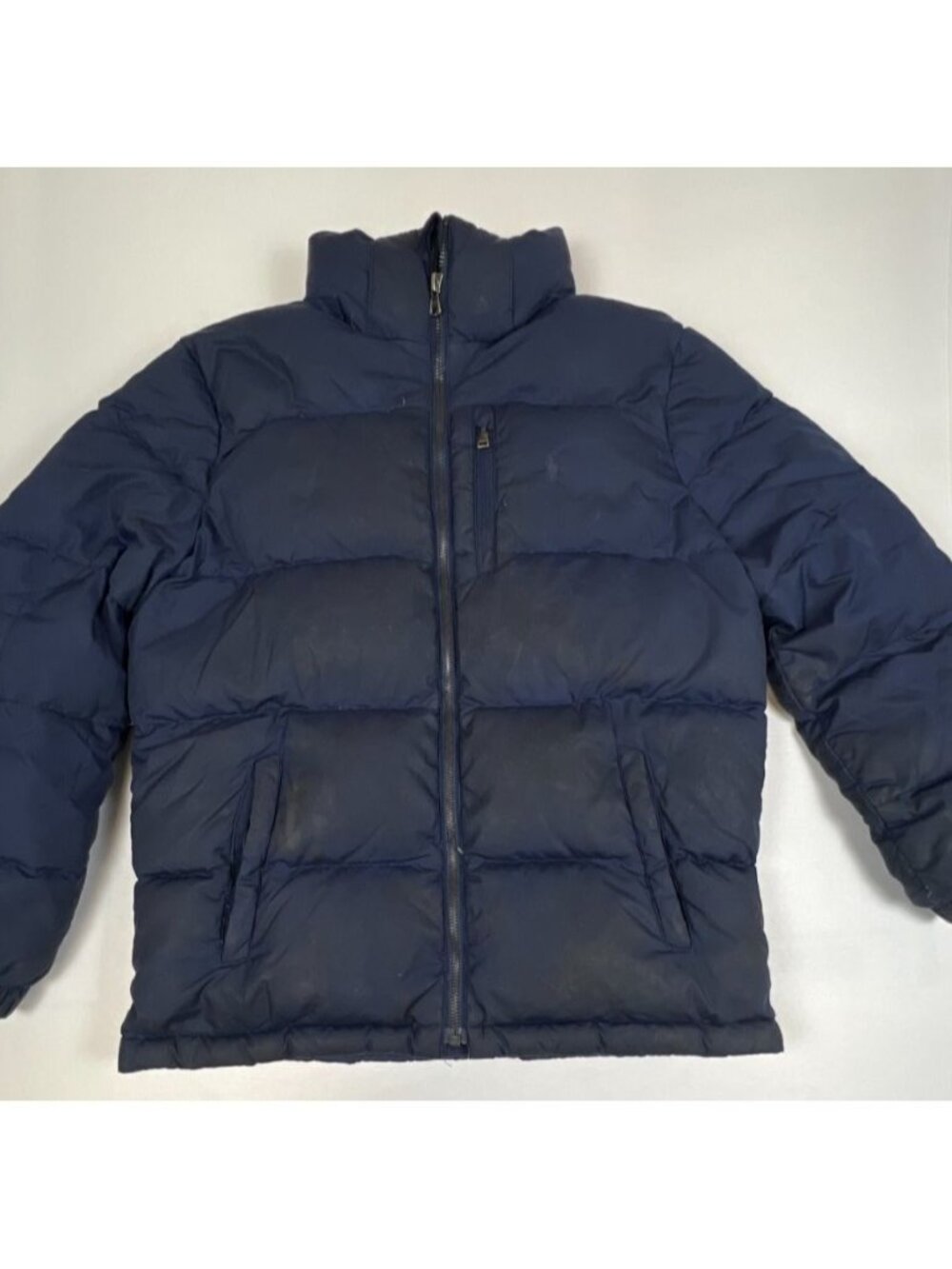 Polo Ralph Lauren Mens Large Performance Navy Blue Down Puffer Jacket Coat